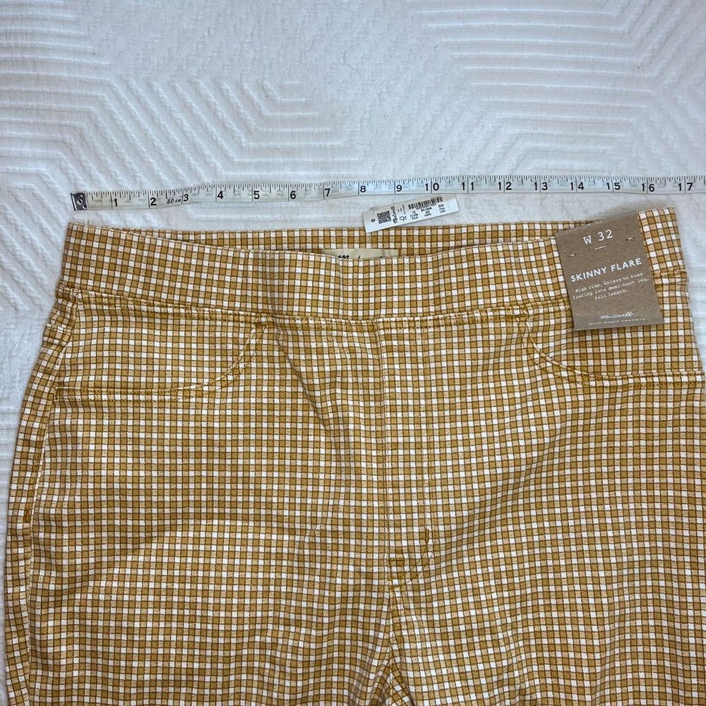 BRAND NEW | Madewell | Pull-On Skinny Flare Jeans in Mini Check - Picture 4 of 10